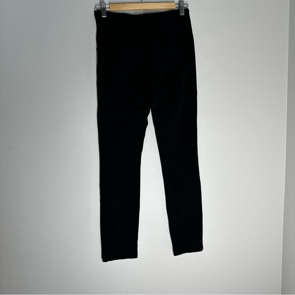 Athleta Siena Skinny Pants Black Ponte Fabric Size 4 Women’s Elastic Waist Zip - Picture 6 of 13